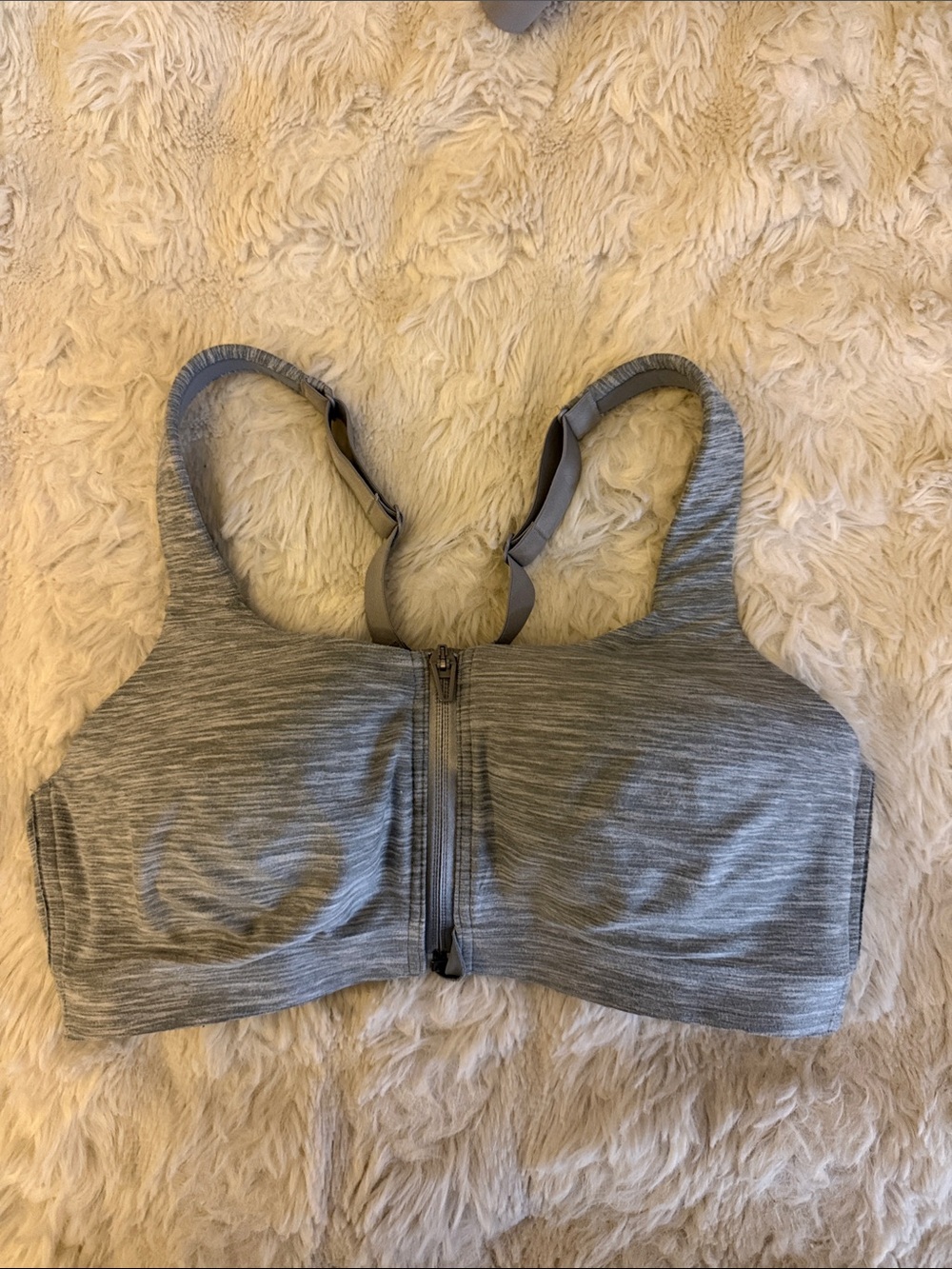 Victoria's Secret Heather Gray Front-Zip Sports Bra